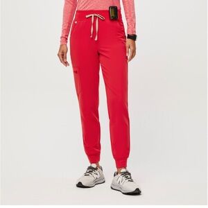 FIGS Neon Red Zamora™ High Waisted - Jogger Scrub Pants